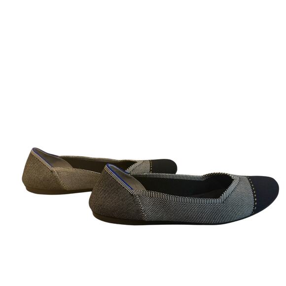 Rothy’s Women’s Grey Mist Captoe Black and White Ballet Shoes Flats Size 9.5 - Picture 9 of 13